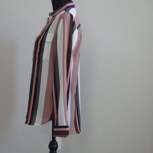 Ann Taylor Vertical Stripes Long Sleeve